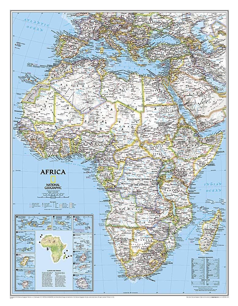 National Geographic Wall Maps: Africa Classic, Enlarged and Tubed