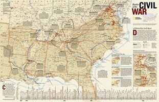 National Geographic Wall Maps: Battles of the Civil War, Tubed