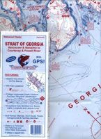 Fish-n-map Saltwater: Canada, Strait of Georgia, Vancouver & Nanaimo to Courtenay & Powell River